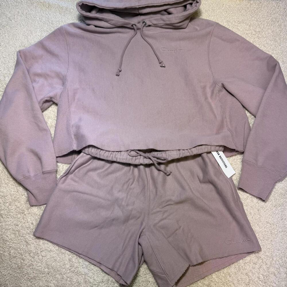 Matching Lounge Set Champion UO Exclusive Mauve Cotton Hoodie + Shorts SMALL NWT